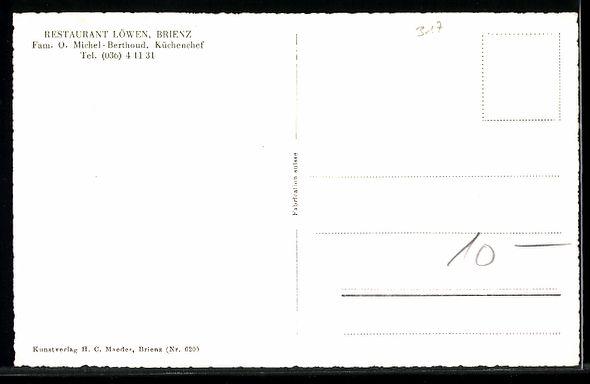 Cartoline postali: Brienz, Restaurant Löwen, Gartenterrass – Usato da Berlin venduto da bartko-reher 1