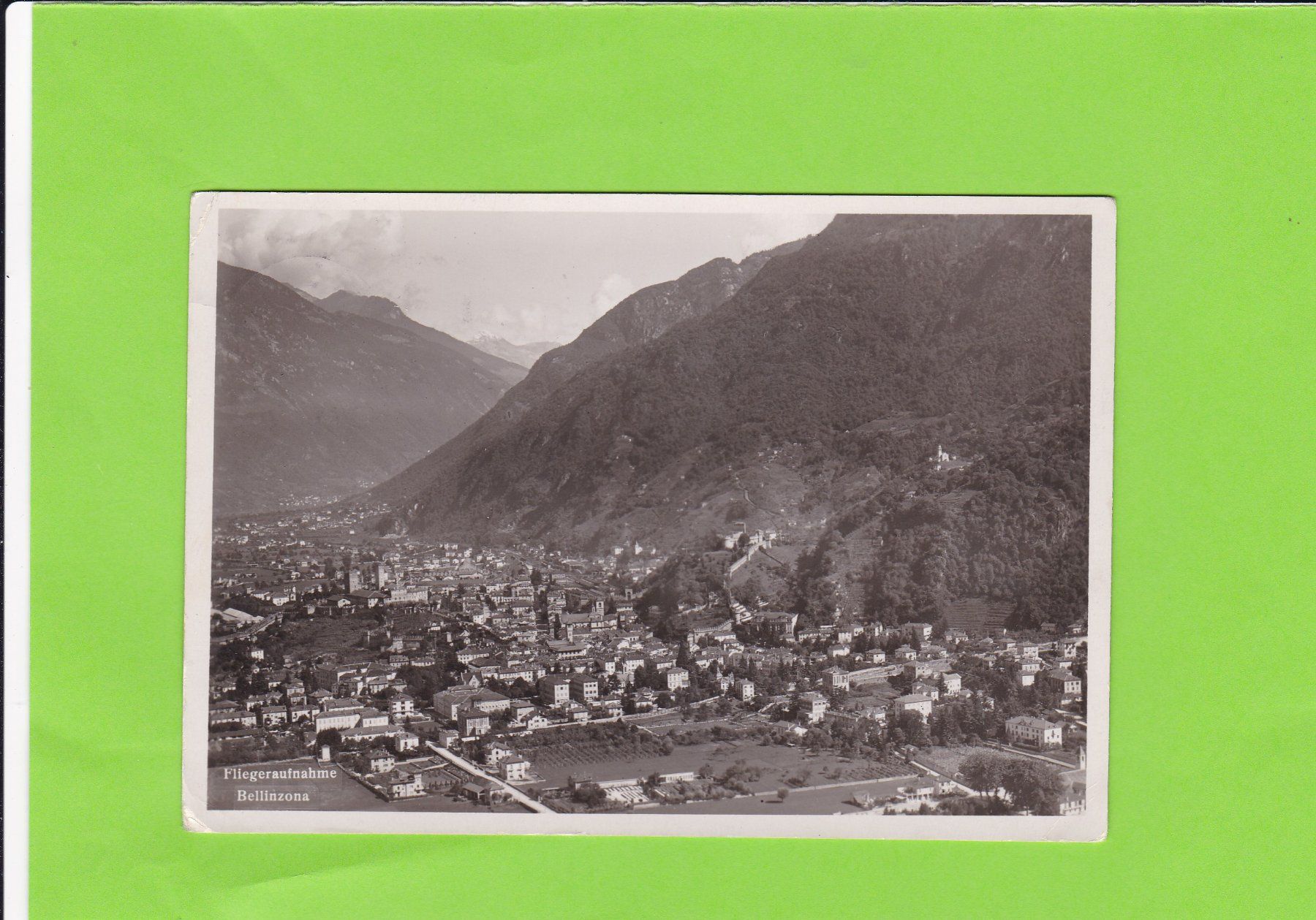 Cartoline postali: Fliegeraufnahme Bellinzona – Usato da St. Peterzell venduto da neckertal