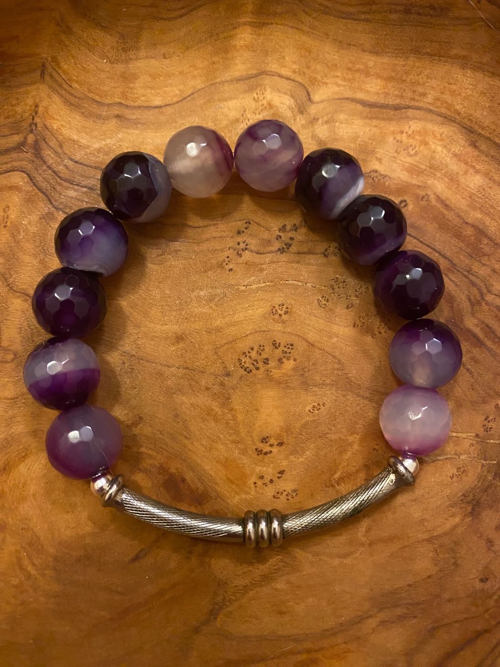 Bracciali & Braccialetti: Amethyst facettiert Armband Einzelstück 19cm elastisch – Usato da Basel venduto da him_5r5n 2