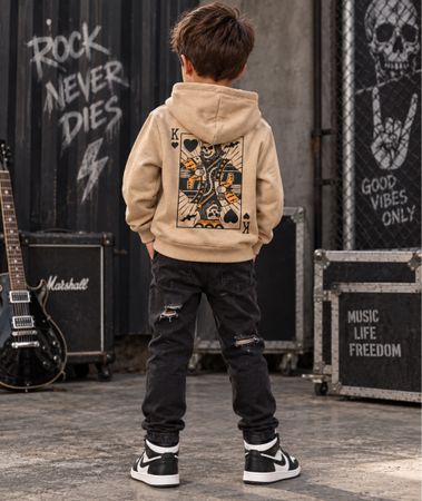 SWEAT À CAPUCHE ENFANT BEIGE