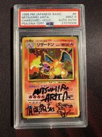 Charizard Japanese Basic Mitsuhiro Arita on card auto PSA 9