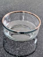 Glasschale mit Silberrand, Vintage, Durchmesser 23 cm