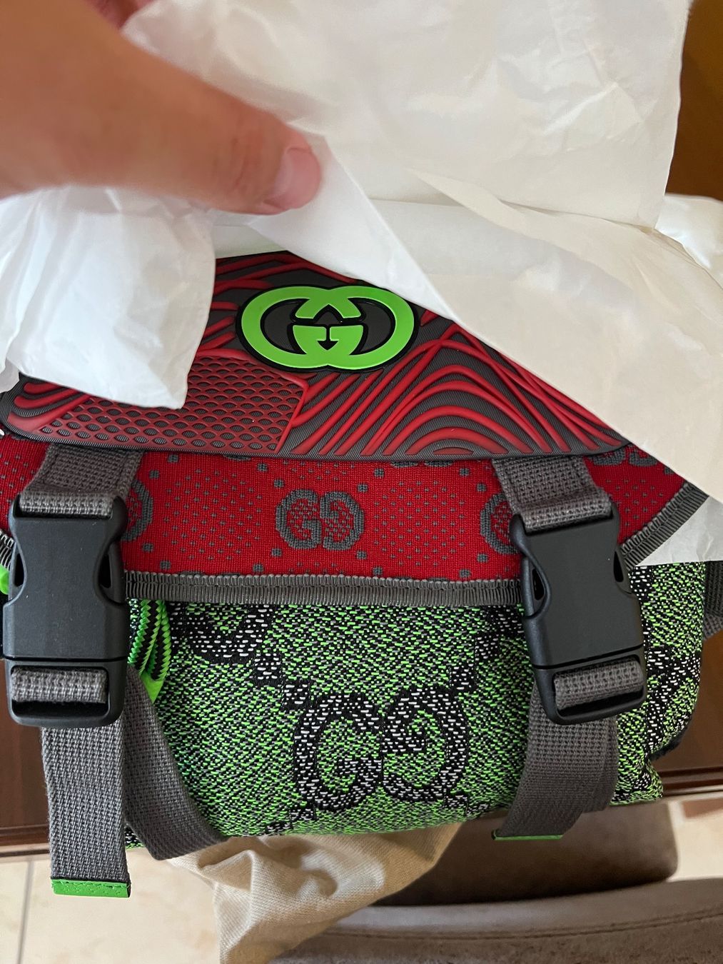 Gucci Zaini: Gucci GG Allover Camera-Bag / Backpack w/ Detachable Front – Nuovo e nell'imballaggio originale da Derendingen venduto da MDPshopandmore 1
