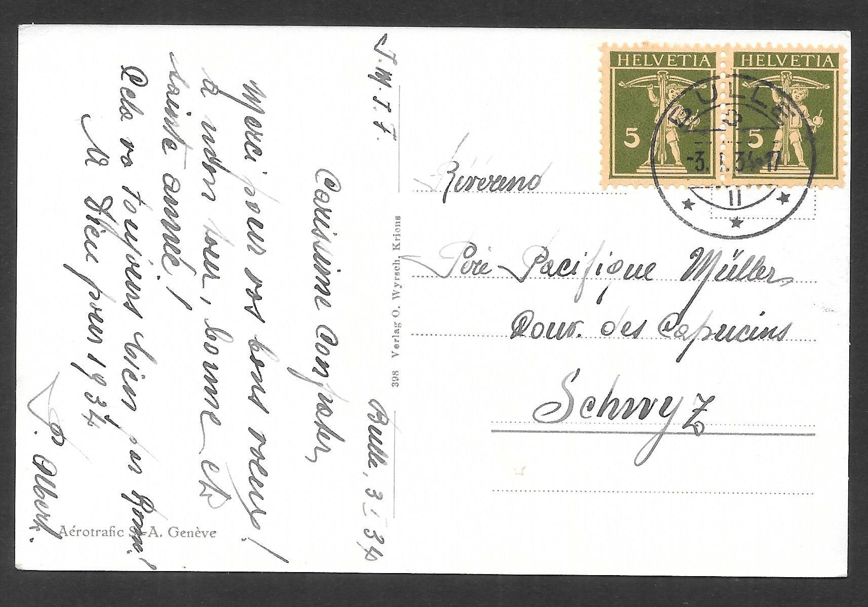 Cartoline postali: Bulle Fliegeraufnahme – Usato da Olten venduto da clotaldi 1