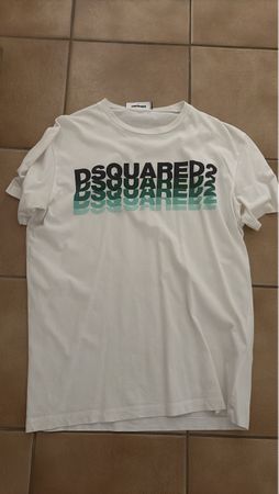 T-shirt Dsquared2 blanc logo imprimé état acceptable