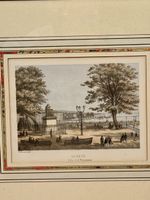 Antique Geneva Print: L'Île J. J. Rousseau Scenic View