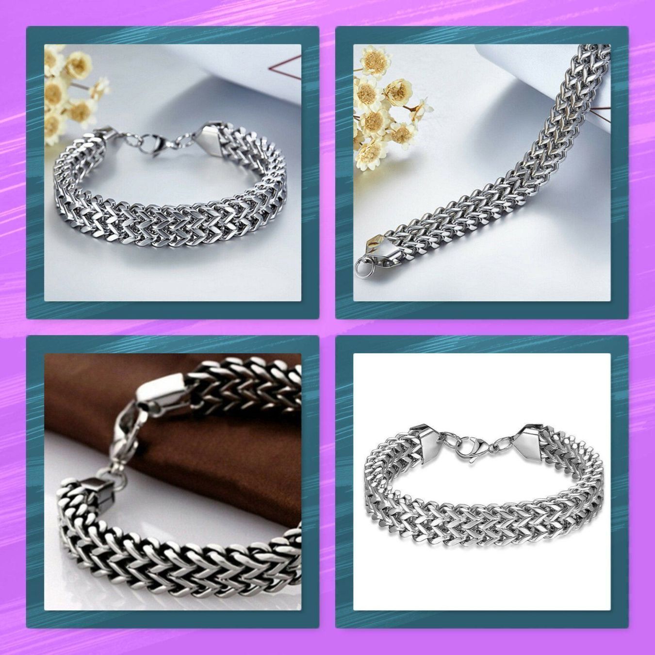 Bracciali & Braccialetti: NEU: Edelstahl Armband Armkette – Nuovo (secondo la descrizione) da Matten b. Interl venduto da EdelsteineInterlaken 1