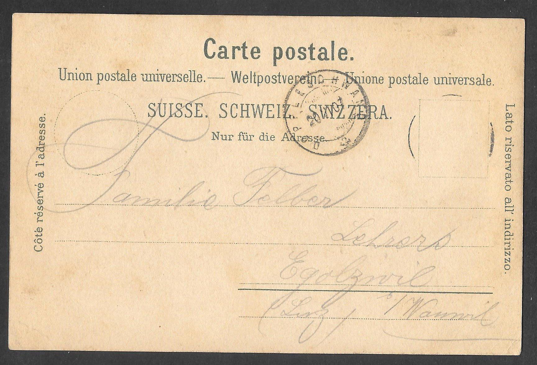 Ansichtskarten: Romoos farbige Lithografie 5 Bilder Postablage Rank etc. – Gebraucht aus Olten von clotaldi 1