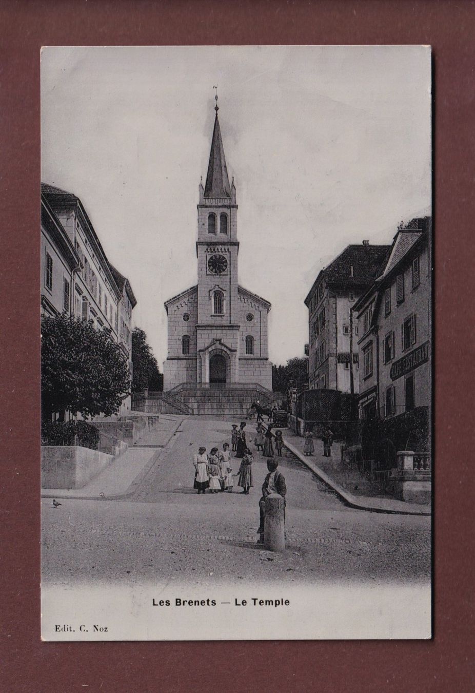 Cartoline postali: LES BRENETS - Le Temple - 1909 – Usato da Pully venduto da nicecards