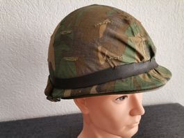 Casque US M1 USMC guerre du Vietnam ERDL