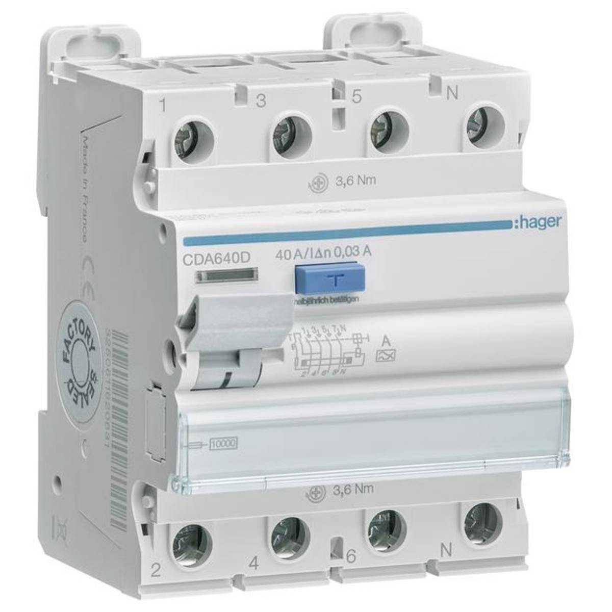 Hager Interruttori: Hager FI 40A 3LN CDA640C – Nuovo e nell'imballaggio originale da Bassersdorf venduto da van_9j7w