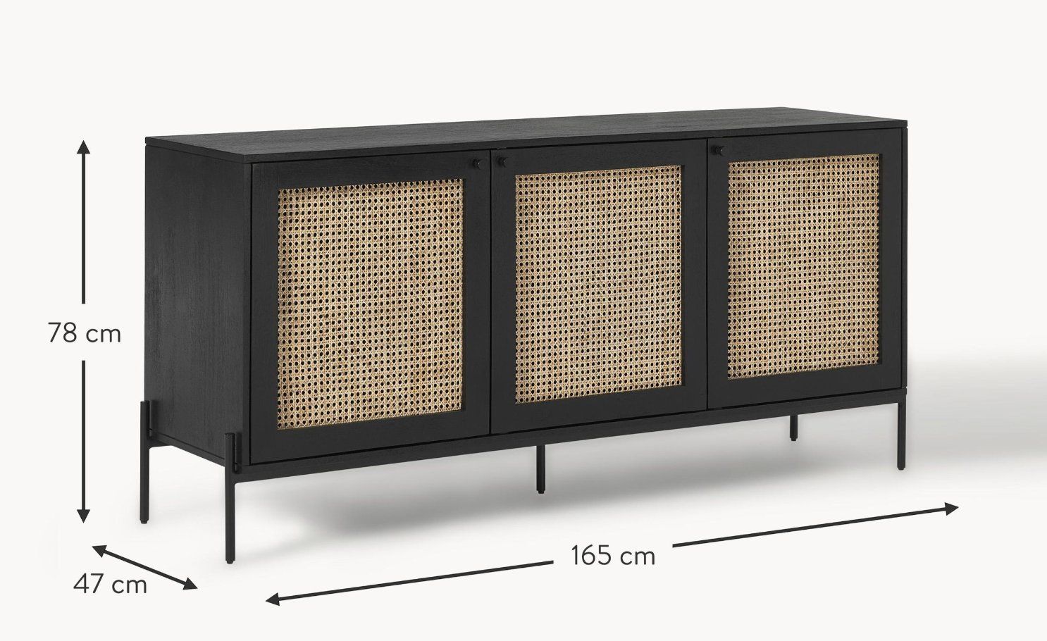 Westwing Cassettiere: Westwing, Sideboard Vienna mit Wiener Geflecht - schwarz – Usato da Aarburg venduto da ste_clp7 1