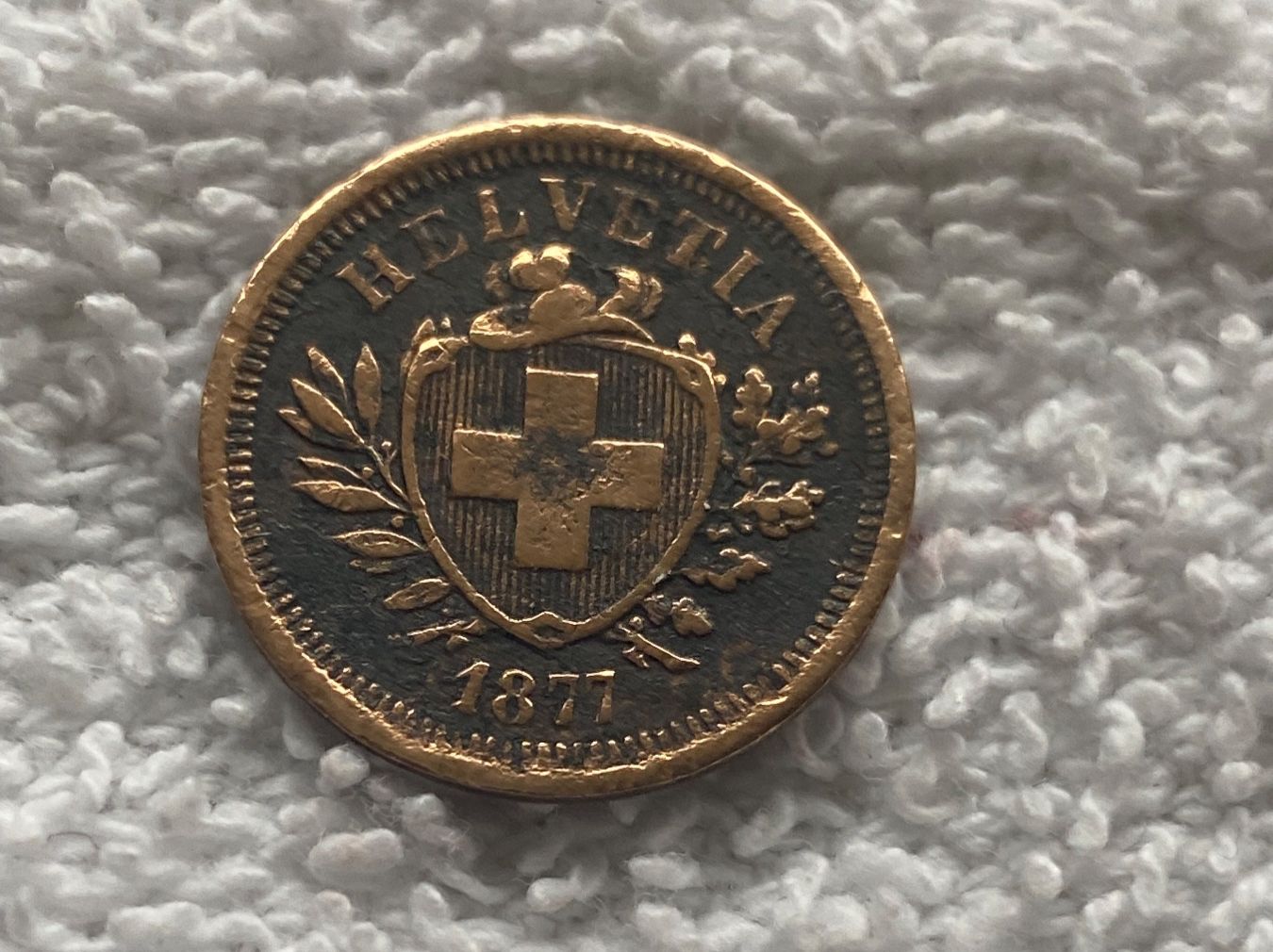 Alle Münzen: 1 centime/Rappen 1877 – Gebraucht aus Nyon von Ilmi09