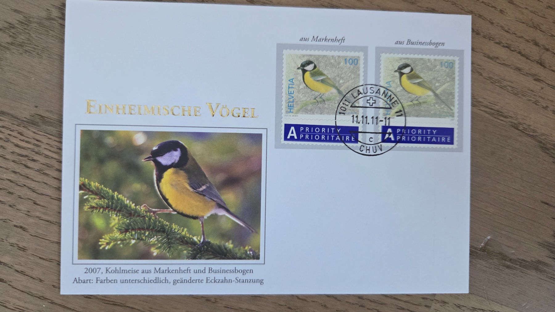 Alle Briefmarken: 2011 Combo Meise mit Schnappszahl – Gebraucht aus Arni AG von Moth68