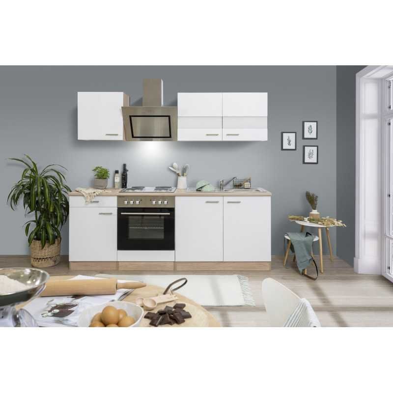 Cucine complete: 371 - Küchenzeile Singleküche 210cm Eiche/Sägerau/Weiss – Nuovo e nell'imballaggio originale da Wallenwil venduto da toesstalvertrieb