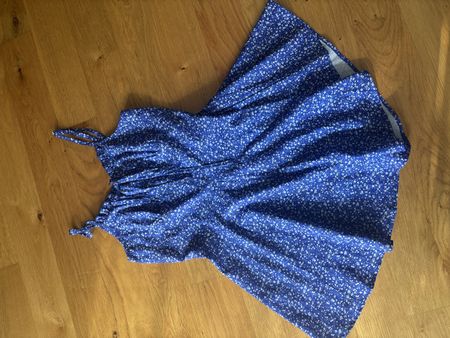 Sommer jumpsuit blau mit weissen Blümchen, Gr. XS/S