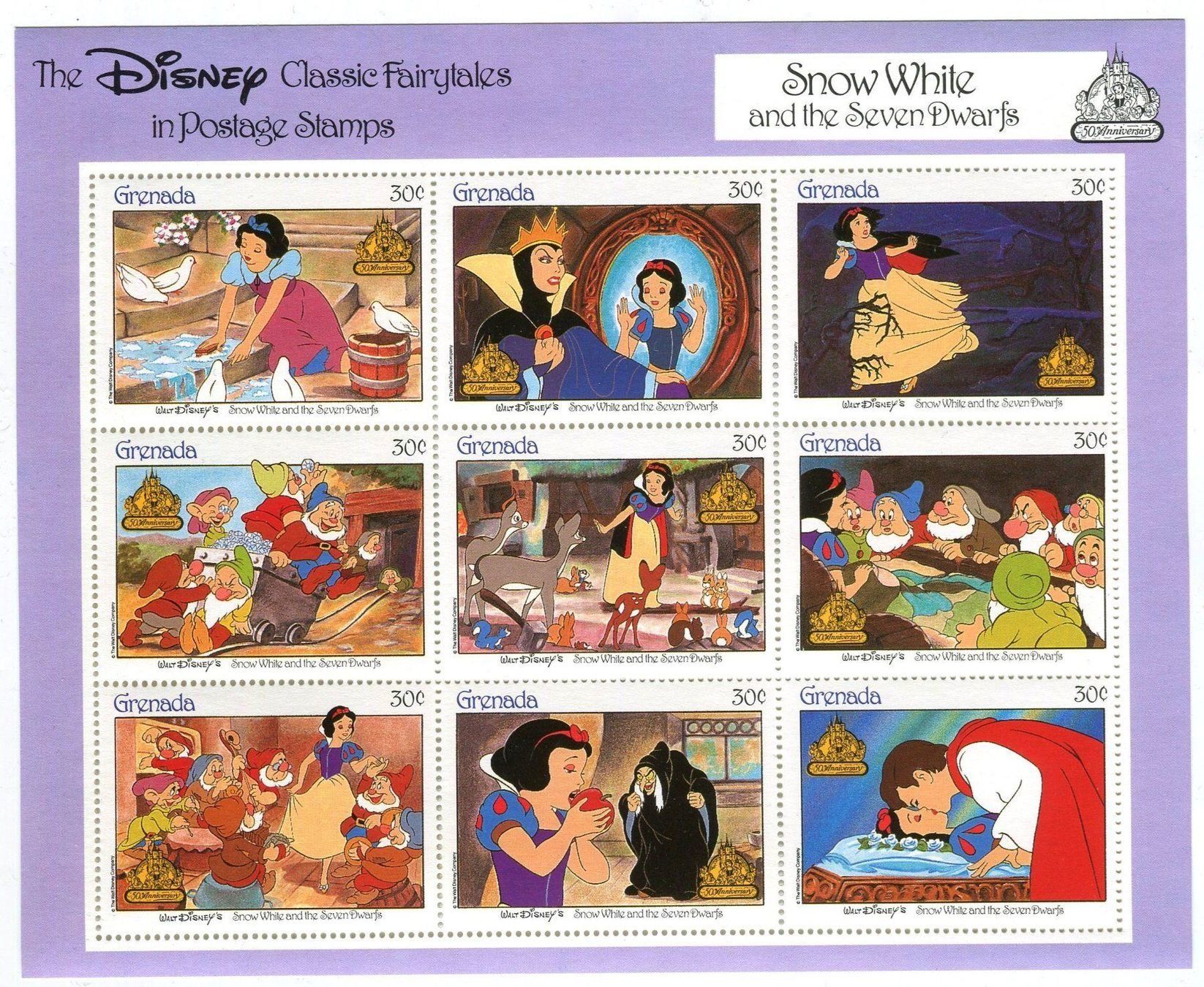 Tutti i francobolli: Block Walt Disney. Schneewittchen. Grenada – Nuovo e nell'imballaggio originale da Basel venduto da Butsch5
