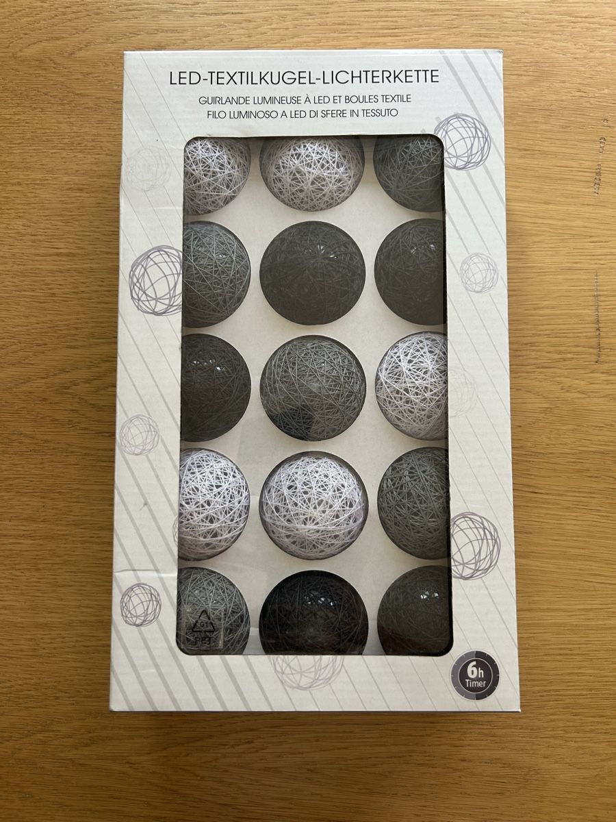 Lampen: LED Textile Ball Light Chain new – Neu und originalverpackt aus Zürich von chi_7k5b