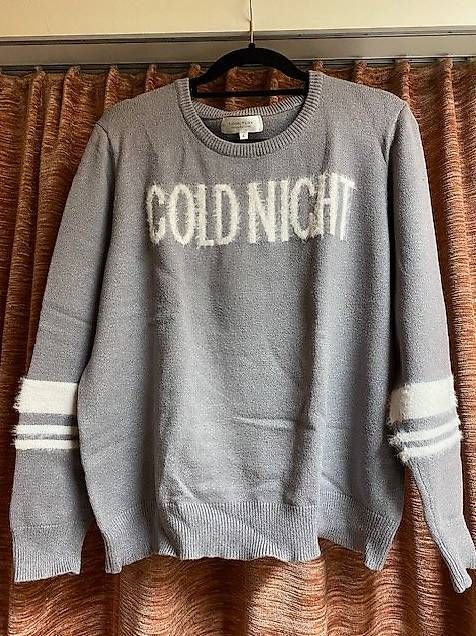 Maglioni & Felpe: Pullover mit Sujet "Goldnight", olivgrün und hellgrau – Usato da Cazis venduto da arinba 2