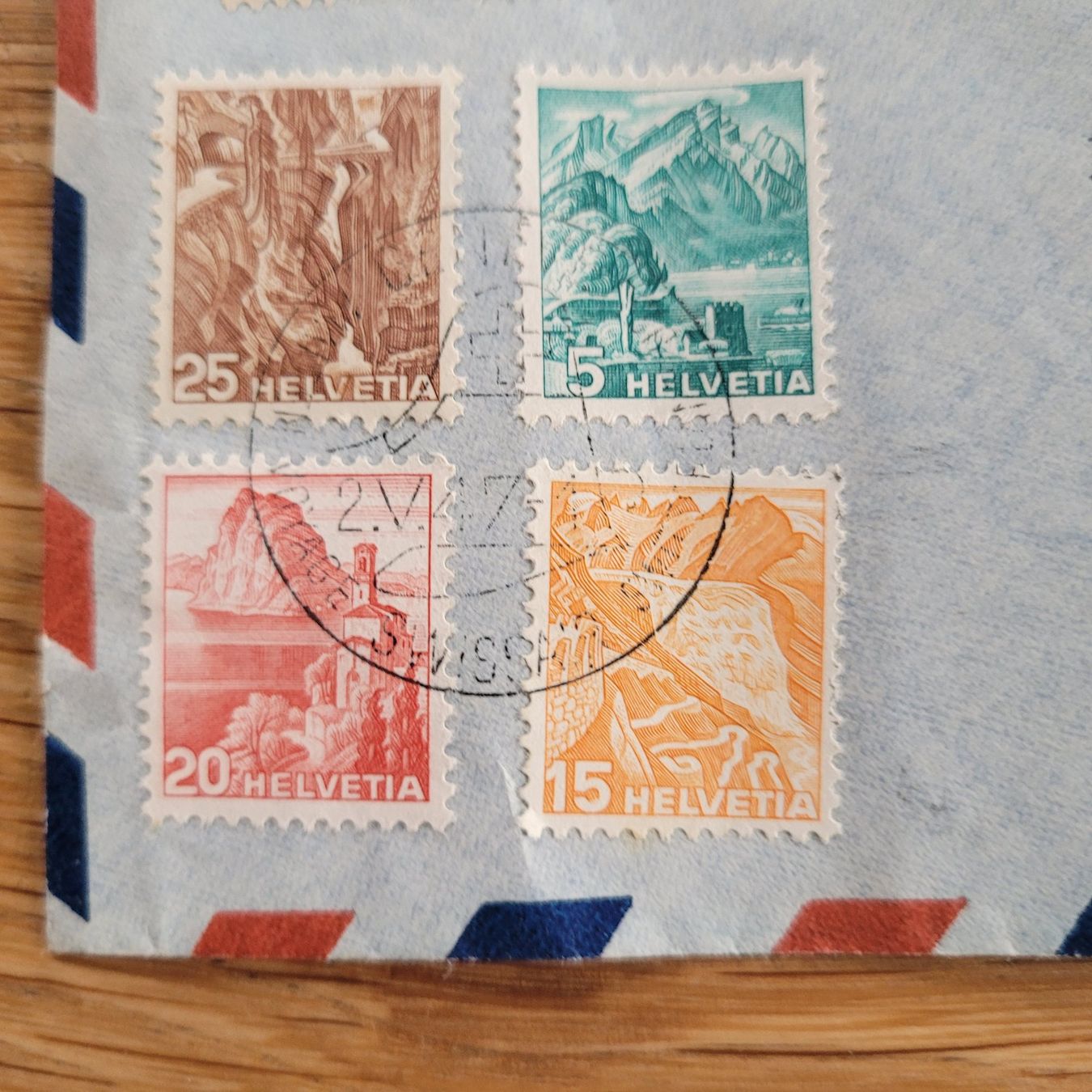 Tutti i francobolli: Luftpost Swissair Genève 1947 – Usato da Biel/Bienne venduto da Destockweb 2