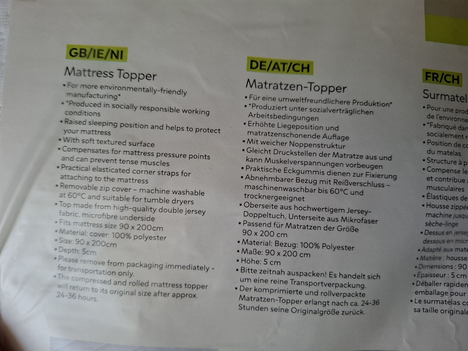 Matratzen: Matratze Topper – Neu und originalverpackt aus Busswil BE von Binchenbeetli 3