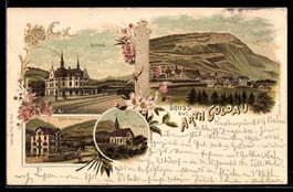 Litho Arth Goldau, Bahnhof, Hotel Steine