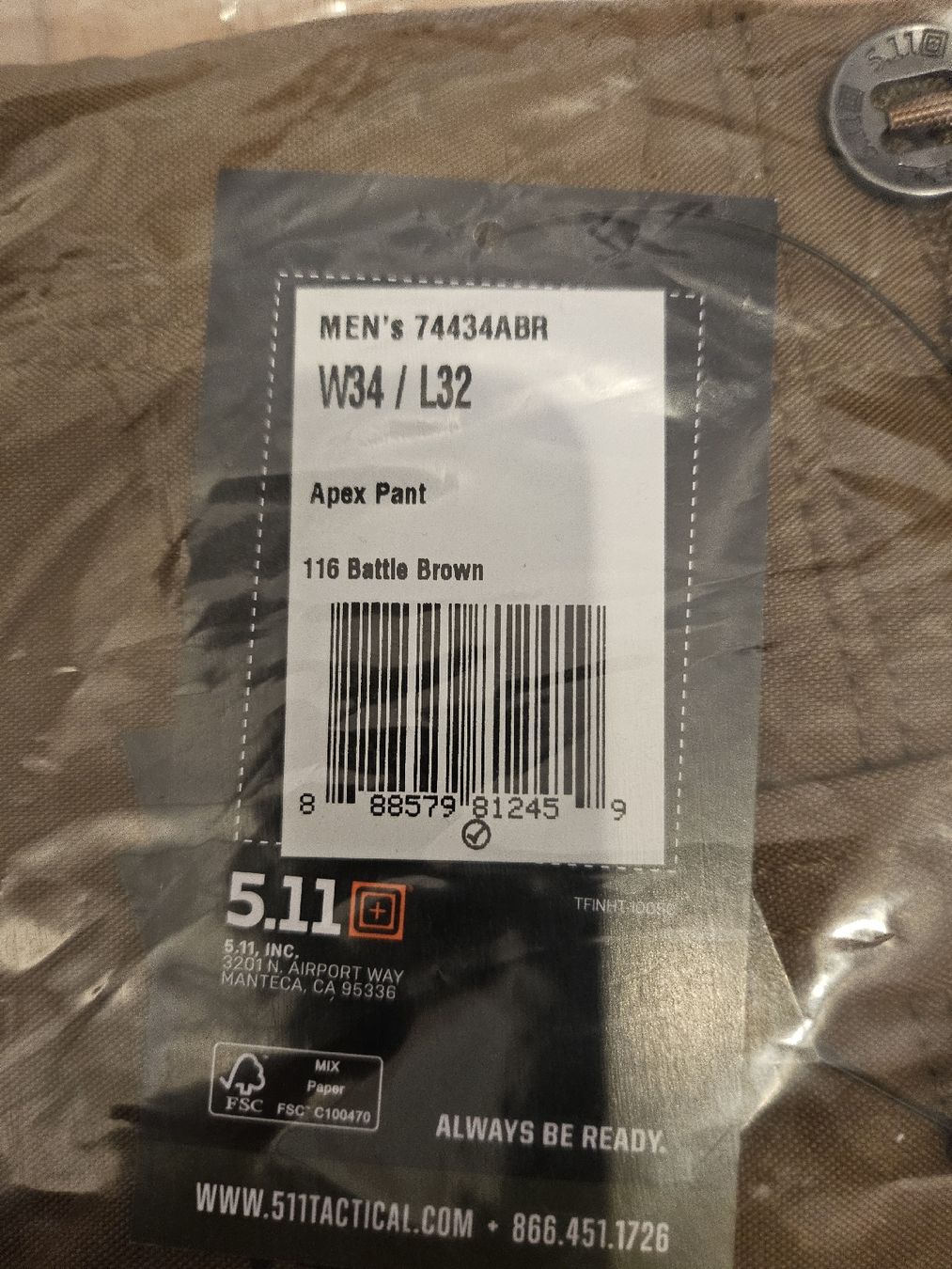 Pantaloni: 5.11 battle brown – Nuovo e nell'imballaggio originale da Brunnen venduto da RBJ5 1