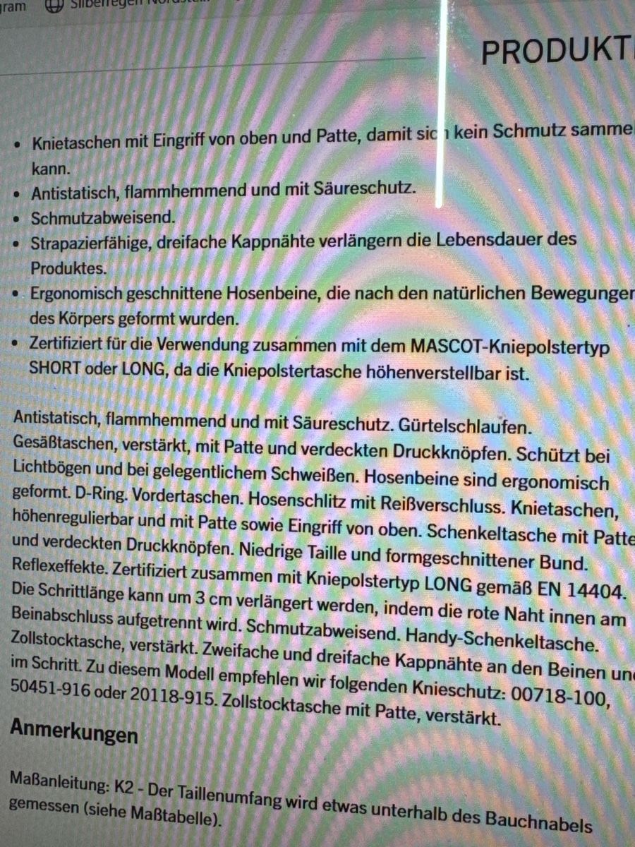 Lotti di vestiti: Mascot Arbeitshosen neu Grösse 50 – Nuovo e nell'imballaggio originale da Orpund venduto da Rhodes0 6