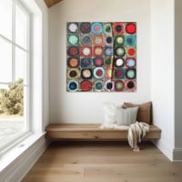 ABSTRAKTES BILD KREISE NACH KANDINSKY 100 x 100 CM UNIKAT