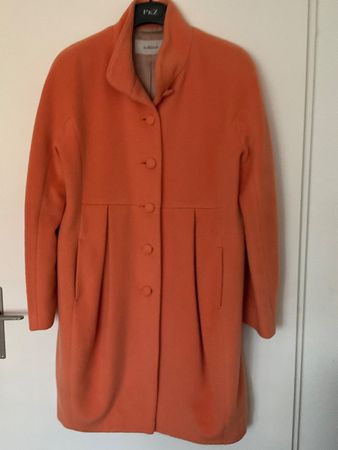Ivo Nikkolo Wolle Mohair Mantel Gr 38 orange chem. gereinigt