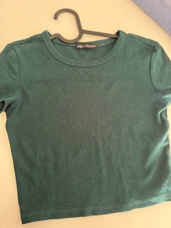 4 Zara Crop Top  - Taille S -  vert, bleu et gris-bleu