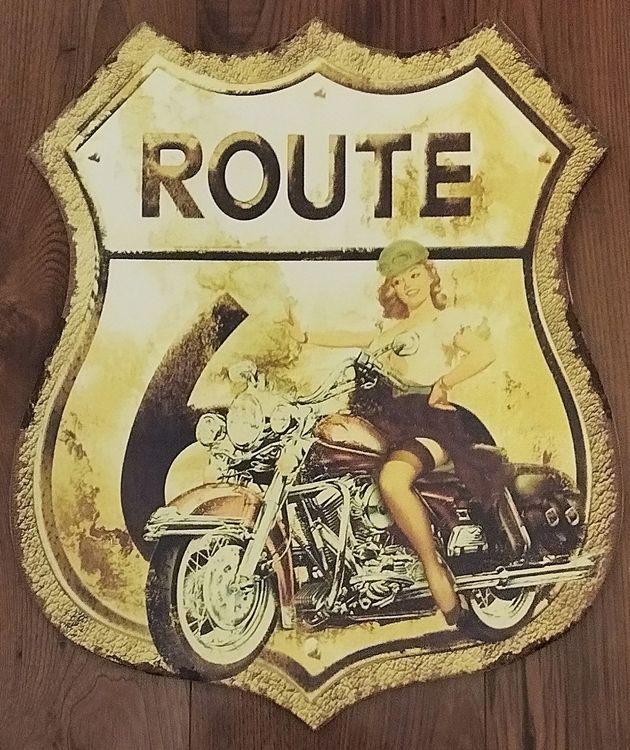 Blechschild Déco Route 66 Pin-Up Moto Vintage Garage (Neu (gemäss ...