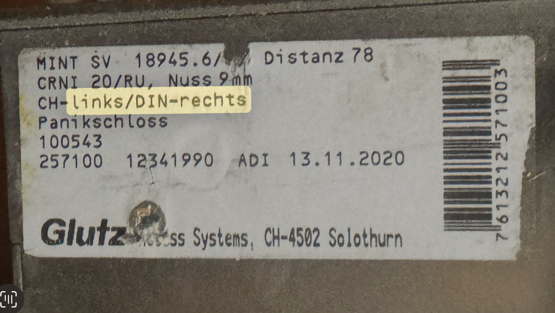 Lucchetti: Schloss Glutz Panikschloss 18945 – Nuovo (secondo la descrizione) da Basel venduto da Stein0233 2