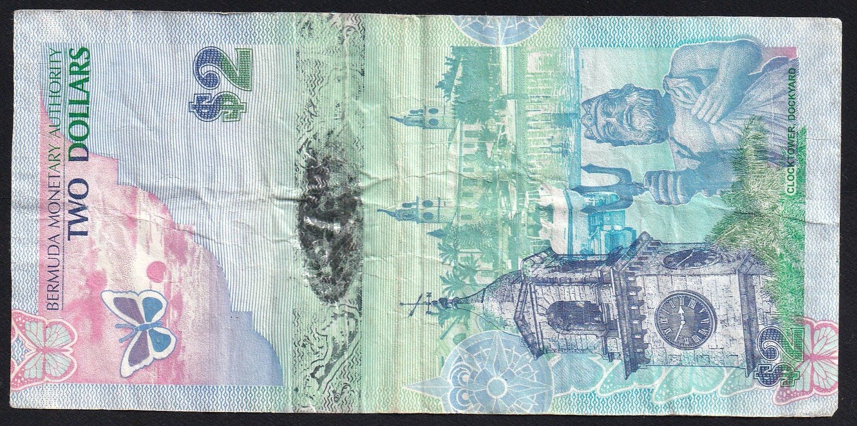 Banconote: Bermuda 2 Dollars 2009 – Usato da Brugg AG venduto da banknoten_muesli 1