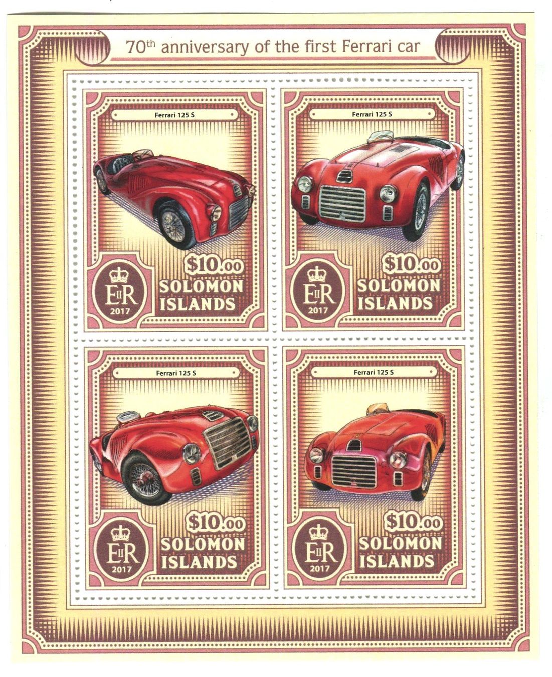 Tous les timbres: Block "Ferrari". Salomonen – Neuf avec emballage d'origine à Basel par Butsch5