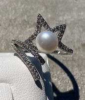 Silber Ring mit süssem Stern und echter Perle  ✨💫✨