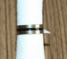 Fingerring Stahl silber - schwarz Ø 19mm NEU (30)