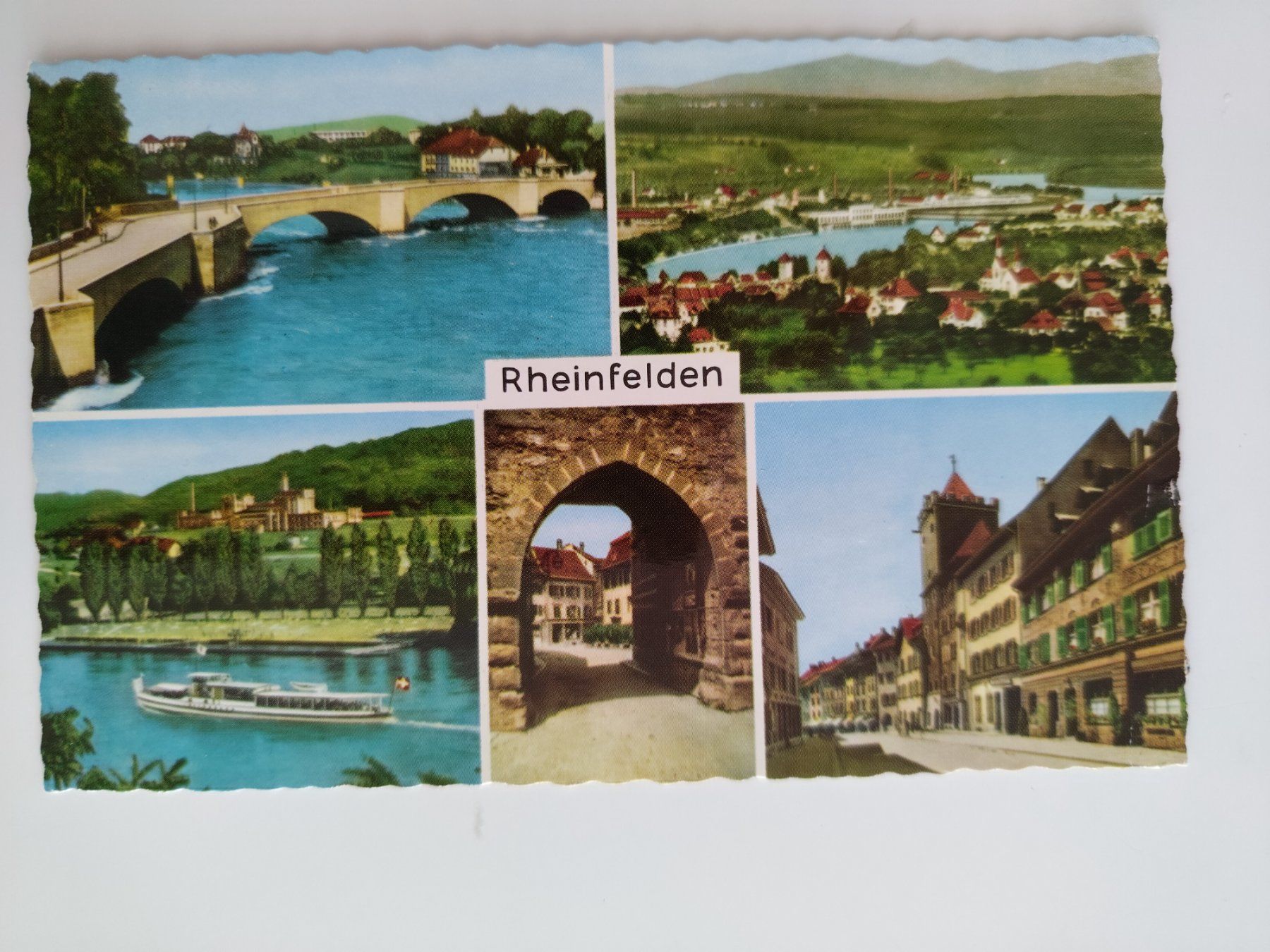 Cartoline postali: 5 Bild AK mit Schiff  Rheinfelden dat. 1960 – Usato da Ohmstal venduto da Lebensfreude05