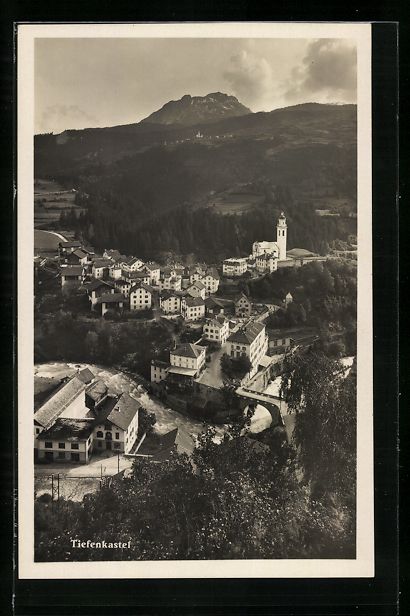 Cartoline postali: Tiefenkastel, Panoramablick mit Brücke  – Usato da Berlin venduto da bartko-reher