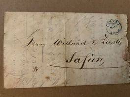 1853 austaxierter  Faltbrief mit Inhalt Chur - Safien