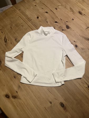 Langarmshirt Shein weiss Stehkragen Grösse S neuwertig