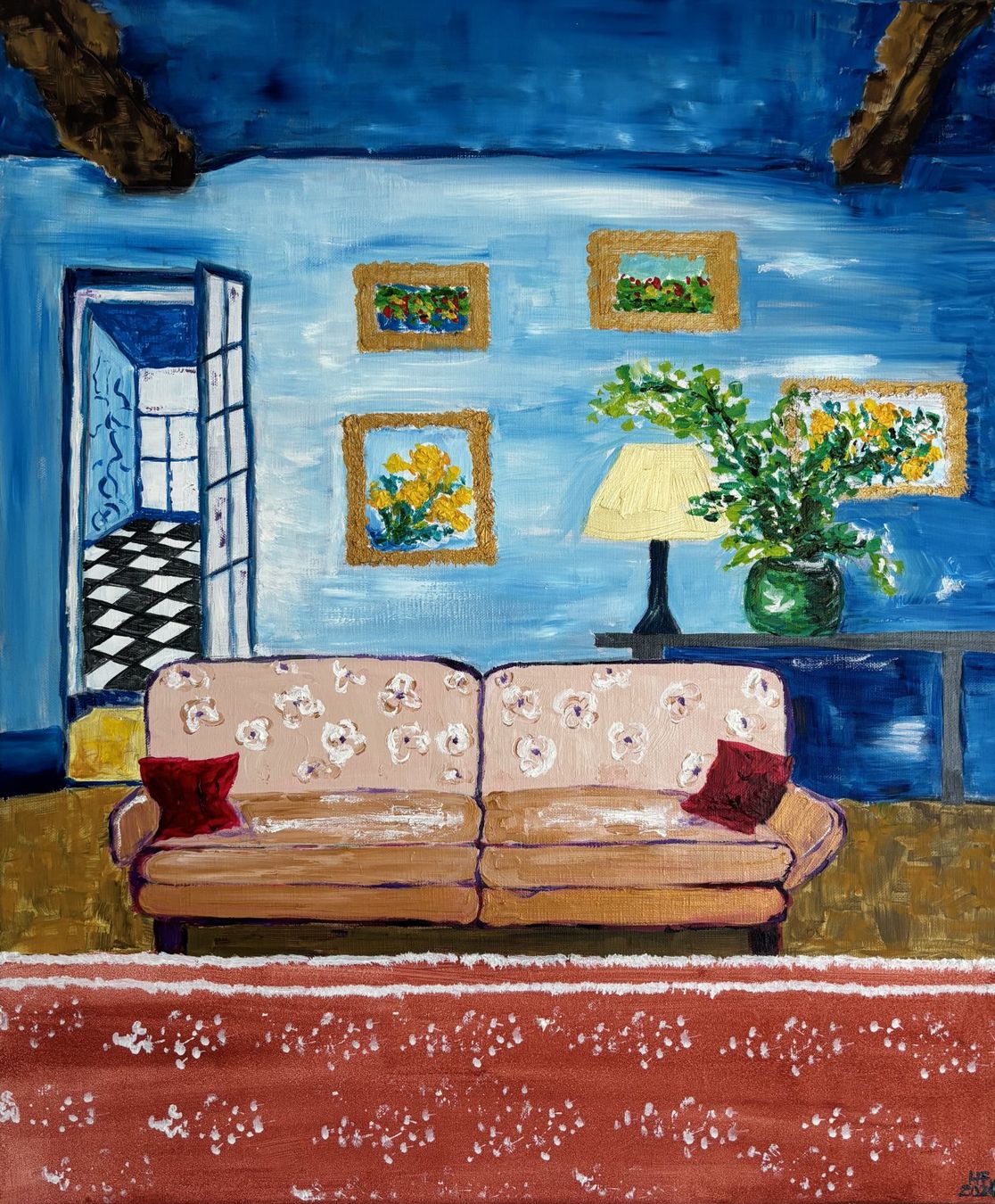 Gemälde: Gemütliches Wohnzimmer - Ölbild auf Leinwand – Neu (gemäss Beschreibung) aus Cham von Felha 2