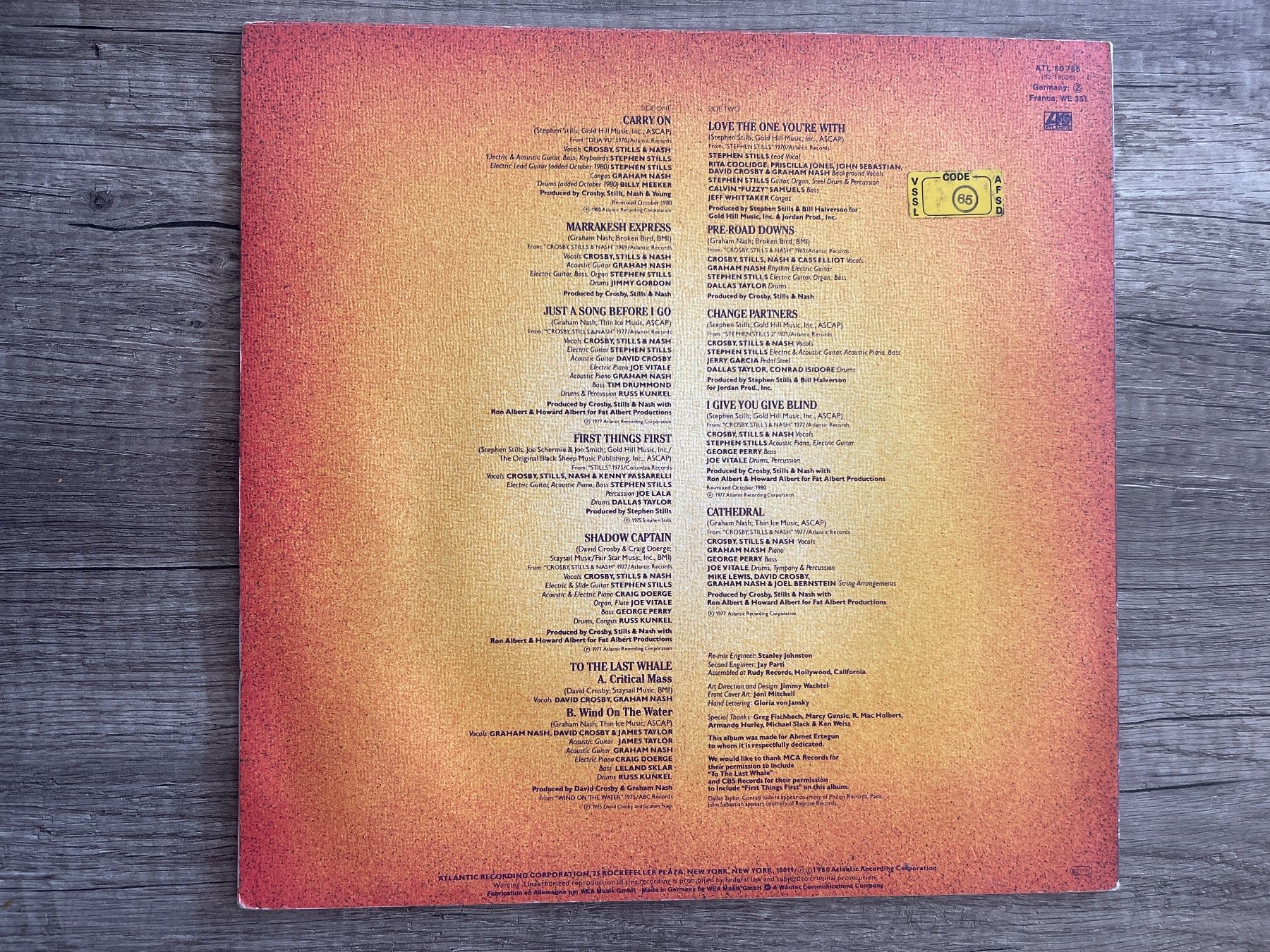 Schallplatten: S1196/Crosby, Stills & Nash - Replay – Gebraucht aus Frutigen von Philippe_jsp 1