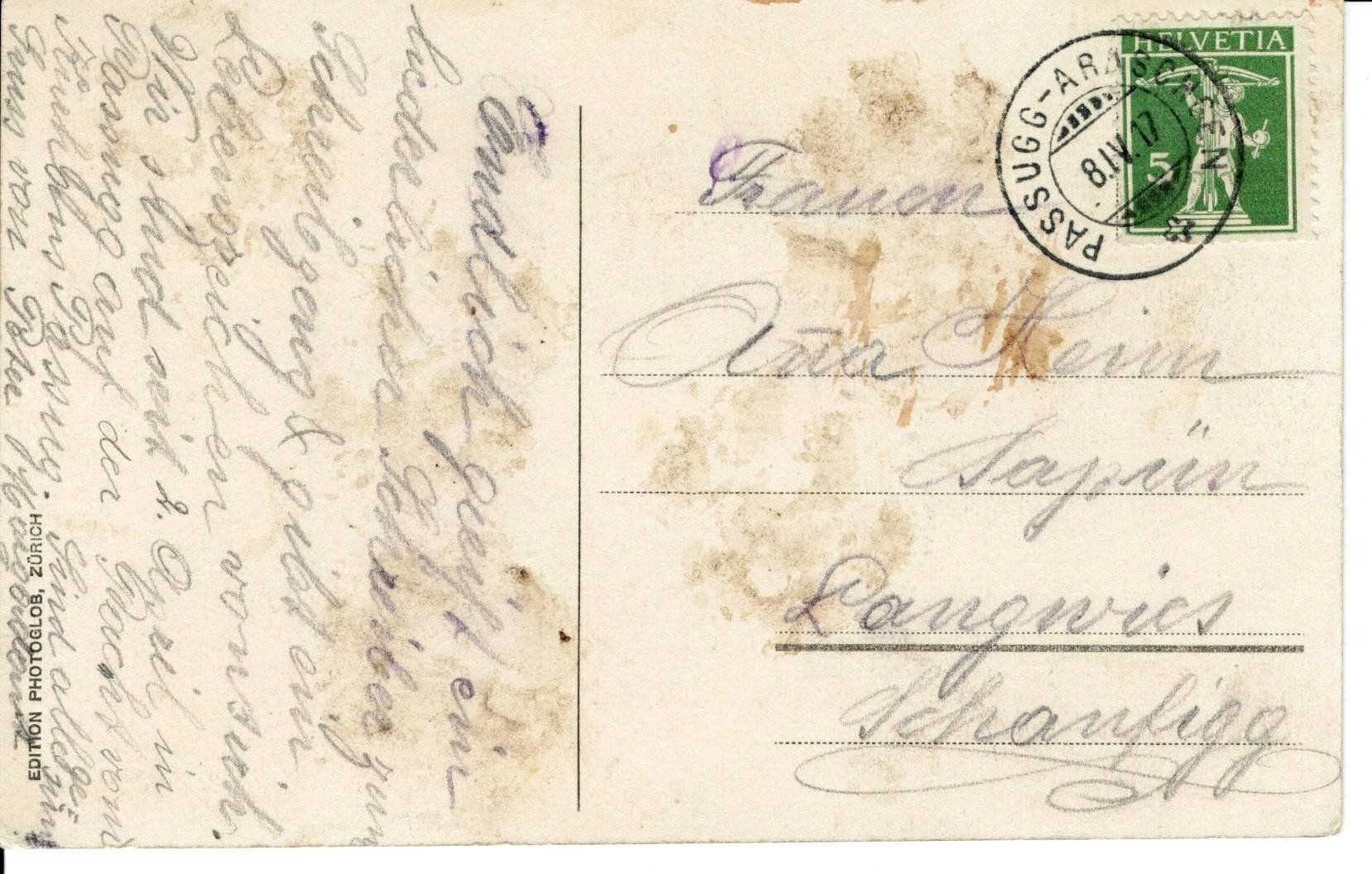 Ansichtskarten: Ansichtskarte Kurhaus Passugg 1917 – Defekt aus Flums von Guscha1 1