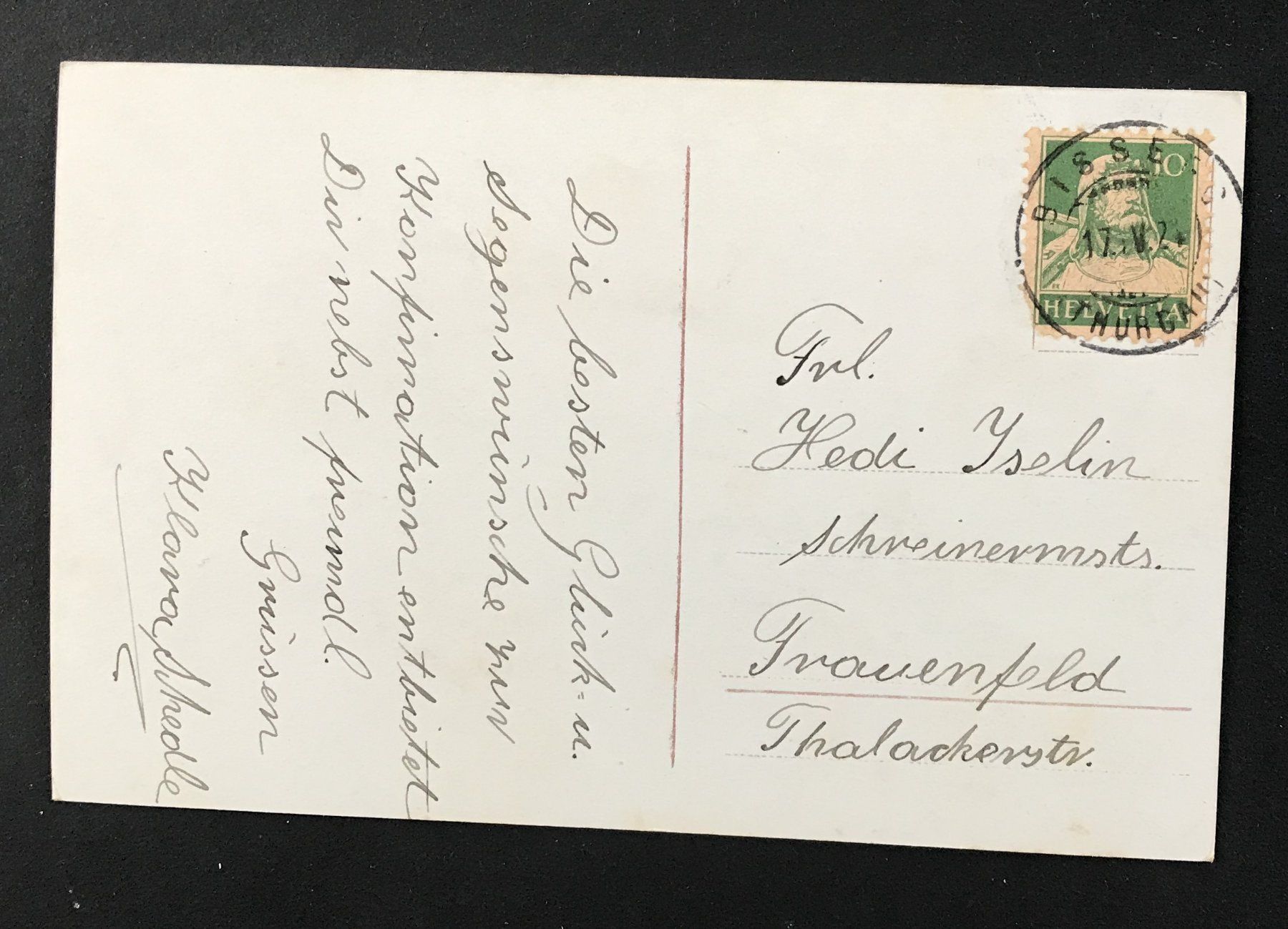 Cartoline postali: ANTIKE ANSICHTSKARTE KONFIRMATION – Usato da Ostermundigen venduto da wini63 1