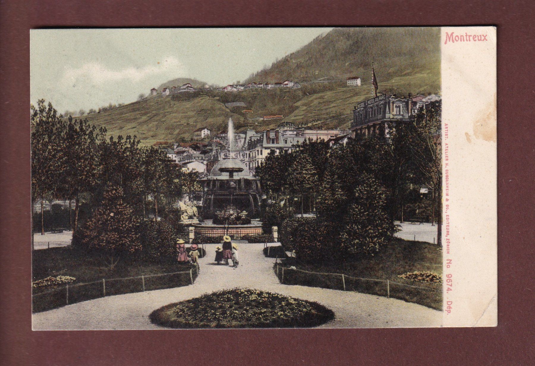 Cartoline postali: MONTREUX - Jardin - 1910 // pli d'angle // – Usato da Pully venduto da nicecards