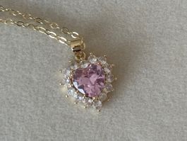 Luxus Elegante Zirkonia Kette Farbe : Gold/Rosa/weiss