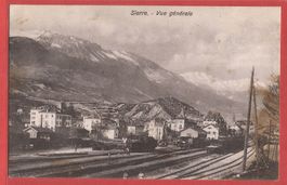 Sierre - Dampflokomotive beim Bahnhof - 1912 - verfleckt