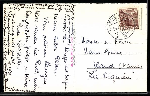 Cartoline postali: AK Langenthal, Ortsansicht mit Kirche – Usato da Berlin venduto da bartko-reher 1