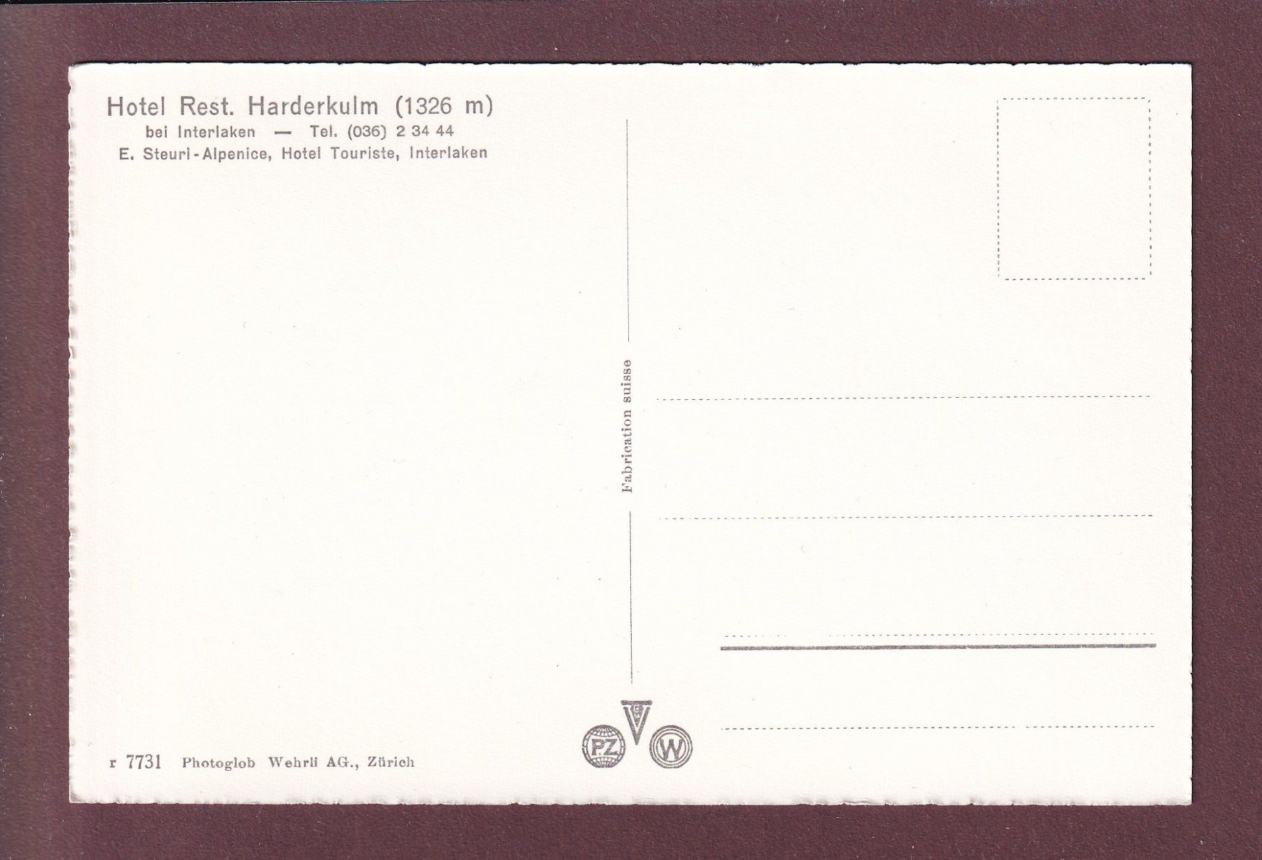 Cartoline postali: Interlaken - HARDERBAHN – Usato da Pully venduto da nicecards 1